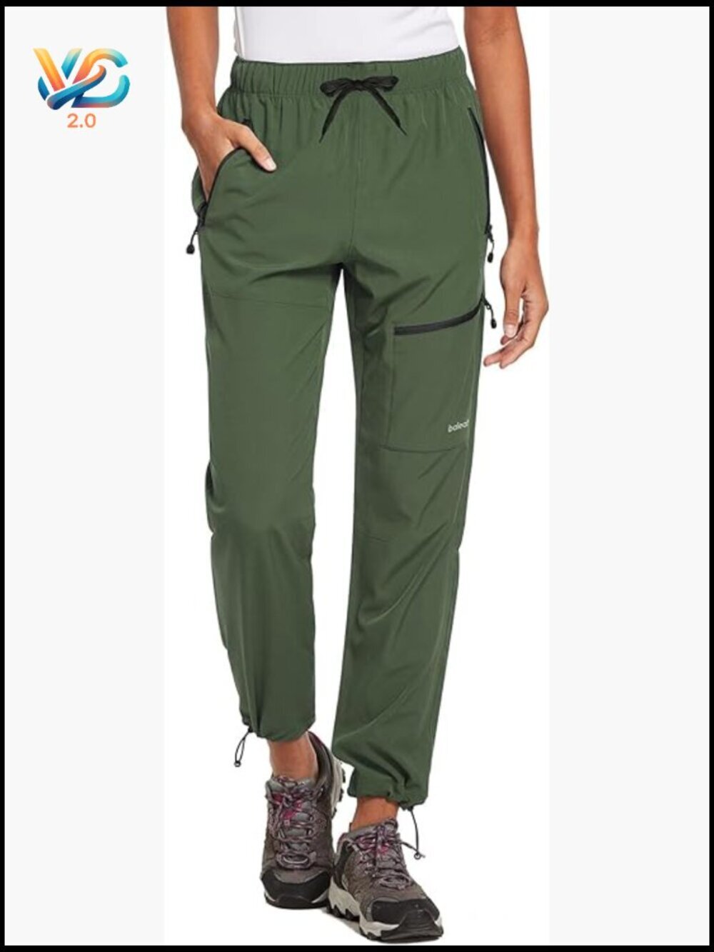 Women's Hiking Cargo Pants Quick Dry Lightweight UPF 50+ Zip Pockets Elastic